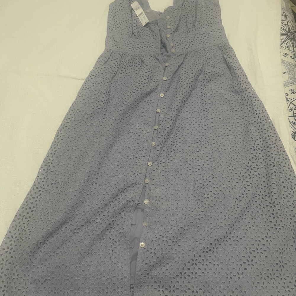 Lavender Eyelet Button-Down Dress